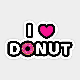 I heart donut - donut love funny pun Sticker